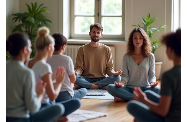Groupe participant à un atelier de pleine conscience